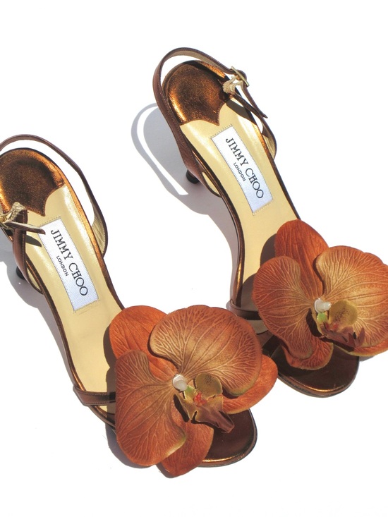 Jimmy Choo Shoes - Reworked Upcycled Jimmy Choo Bronzed Orchid Heels